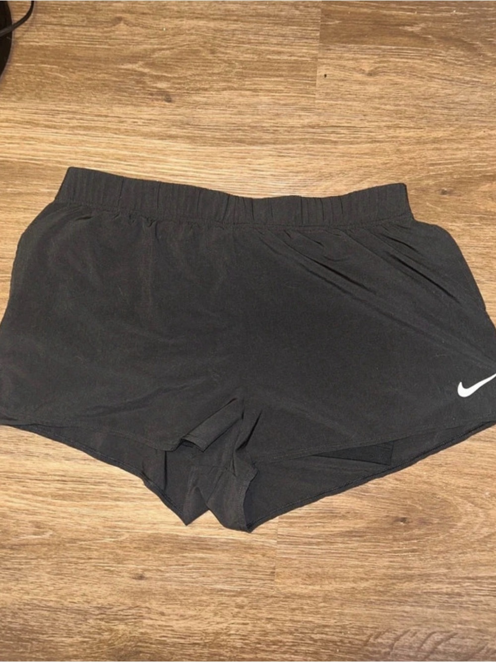 Nike Black Women's Athletic Shorts with White Swoosh